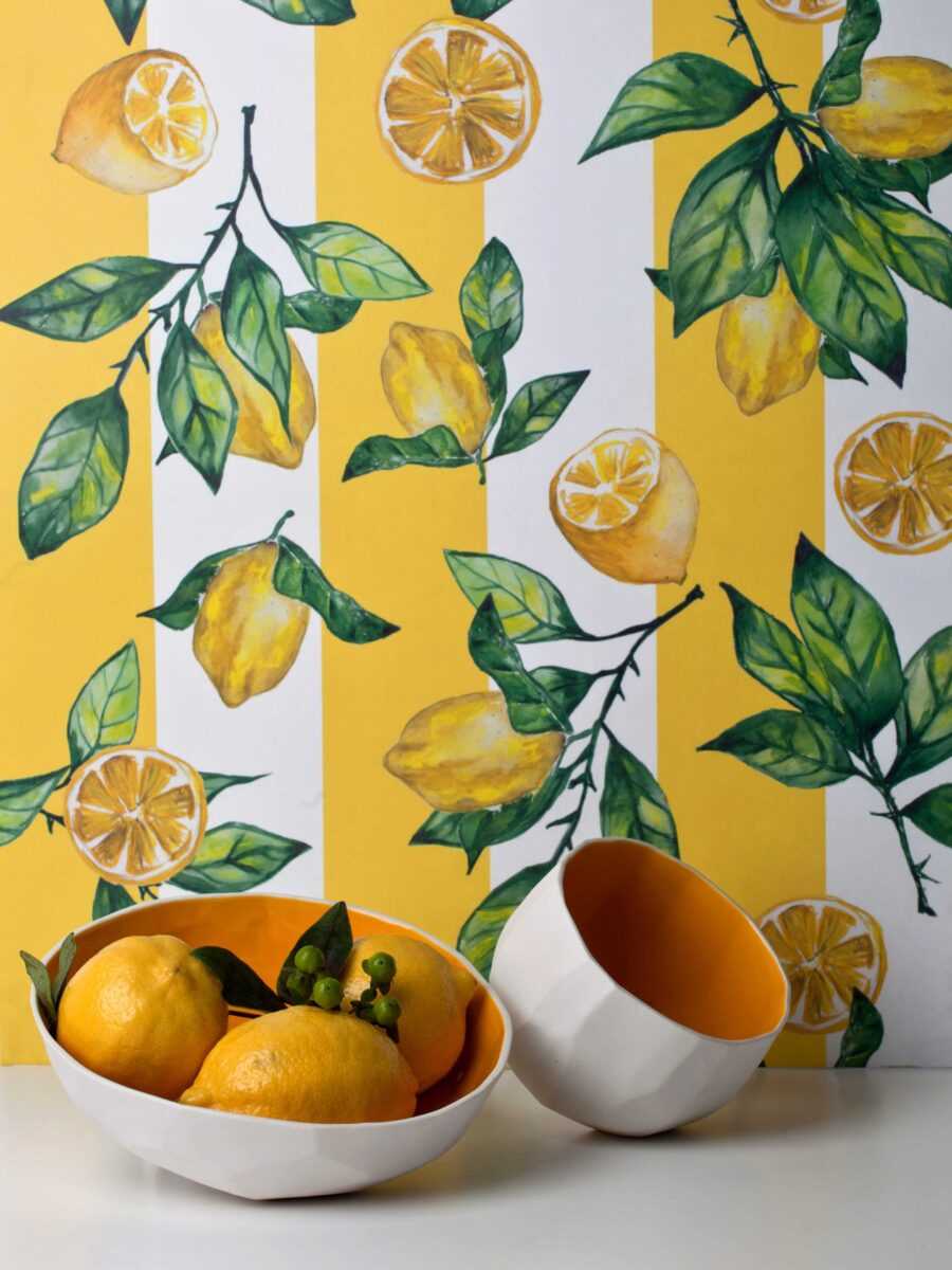 Striped Lemon eco wallpaper