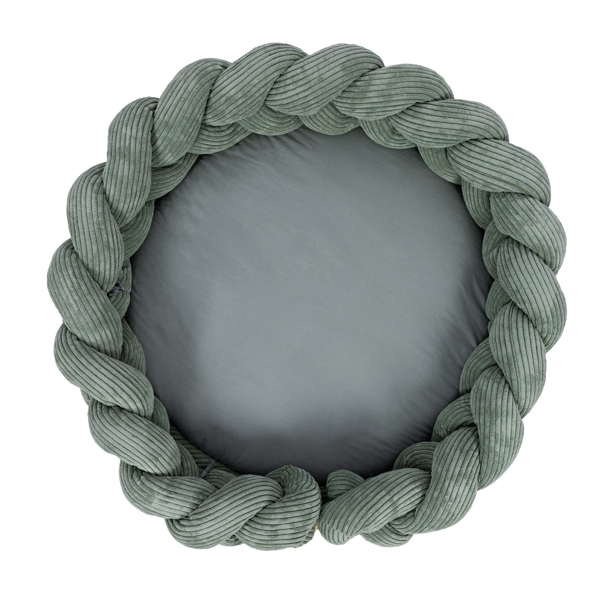 Baby Nest & Play Mat With Crib Bumper Braid - Olive Green
