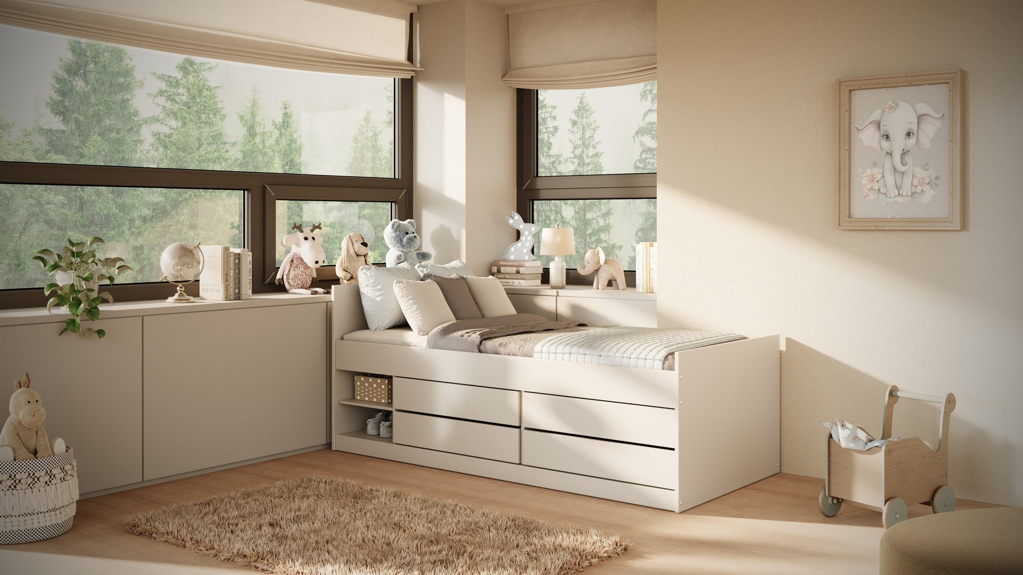 Children's Bed Leon - White