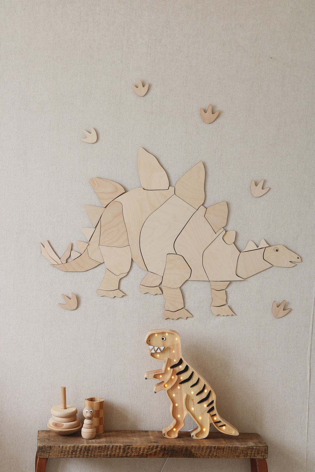 Dinosaur Stegosaurus - Wooden Wall Decoration