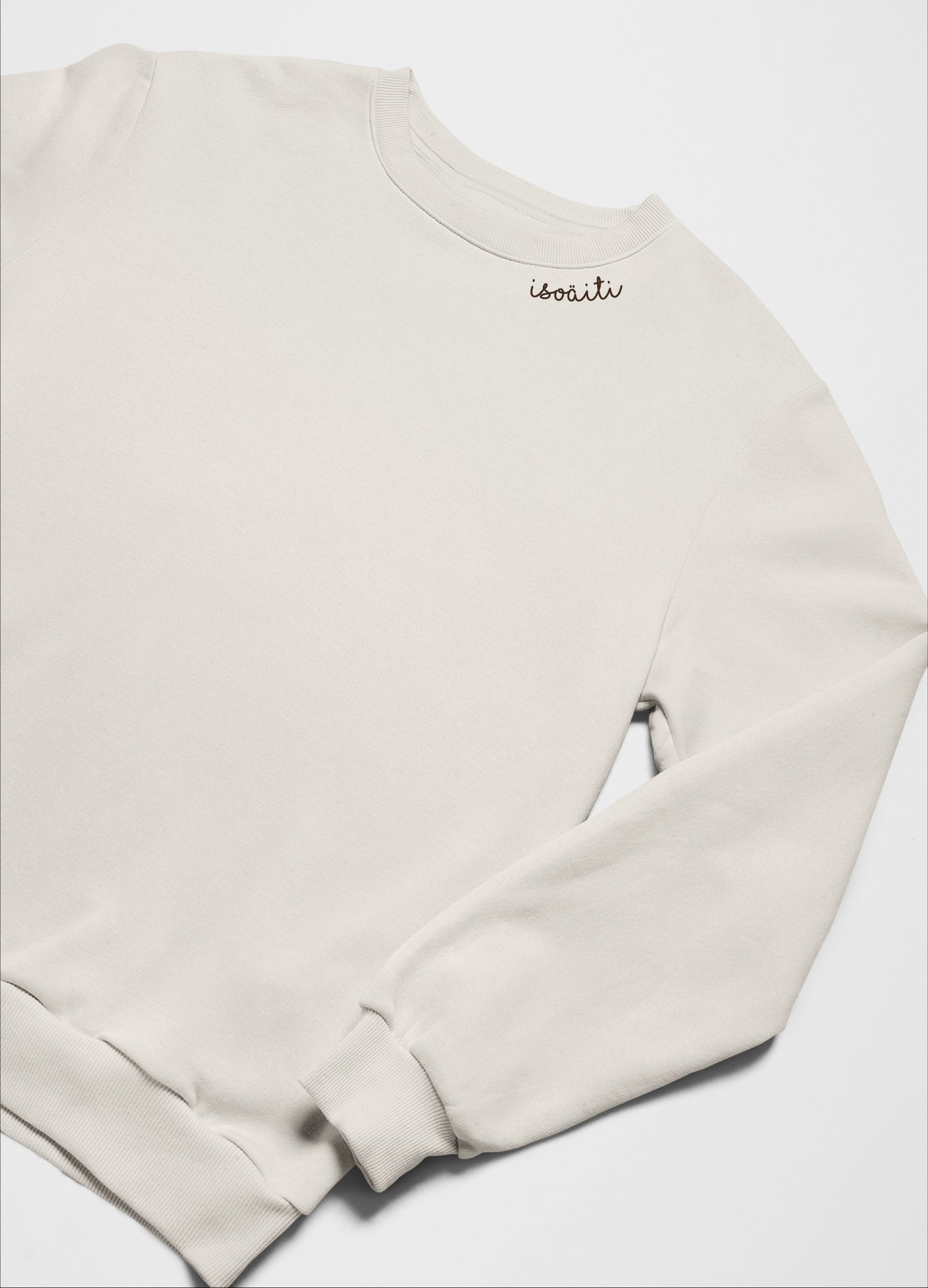Embroidered Collar Organic Cotton Sweatshirt "Isoäiti" (FI)