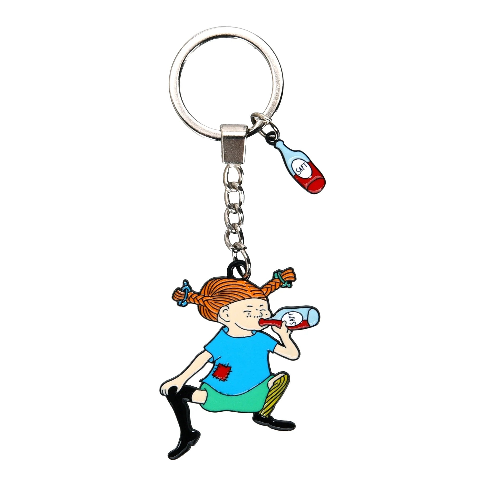 Pippi Longstock Metal Key Ring - Saft