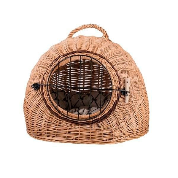 Natural Wicker Pet Carrier Efa With Cushion