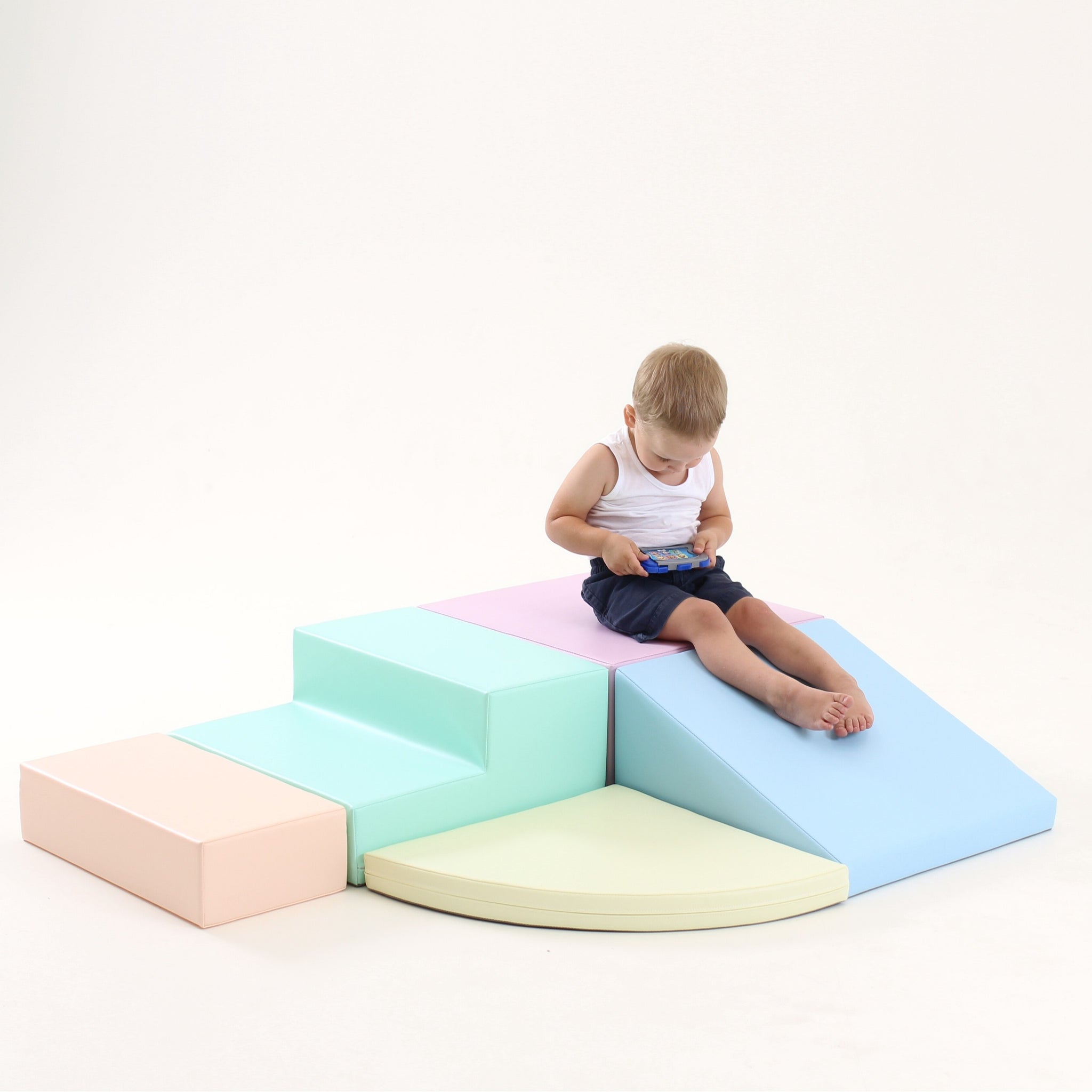 Soft Play 5 Foam Block Set - Light Pastel Corner Climber XL