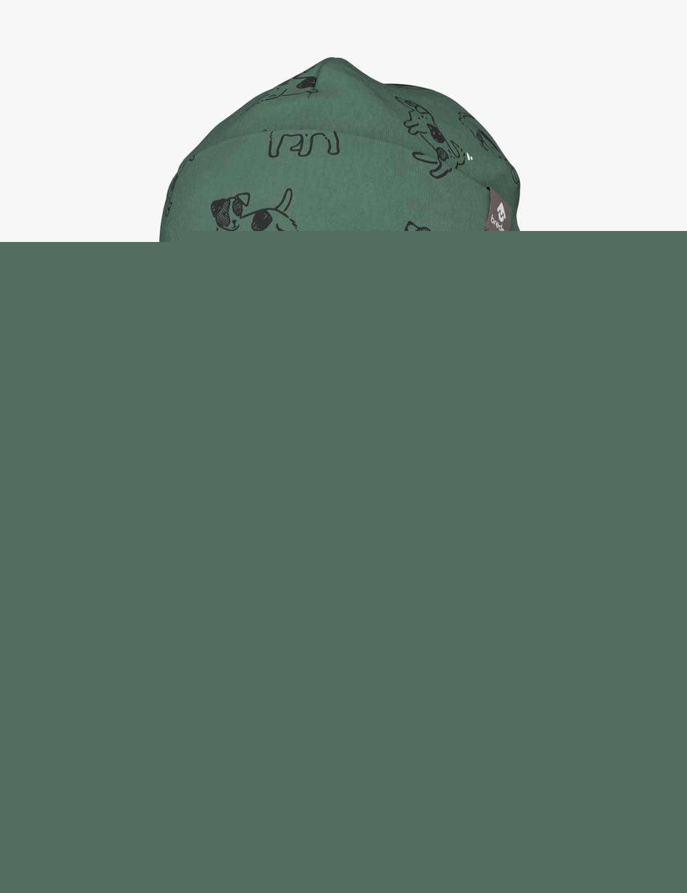 Spring-Fall Kids Balaclava BREDEN - Green Dogs