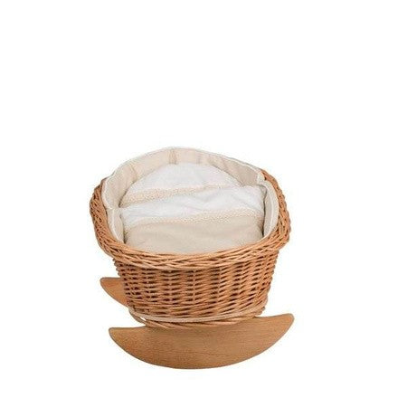 Wicker Rocking Cradle Mimi Natural - White Bedding