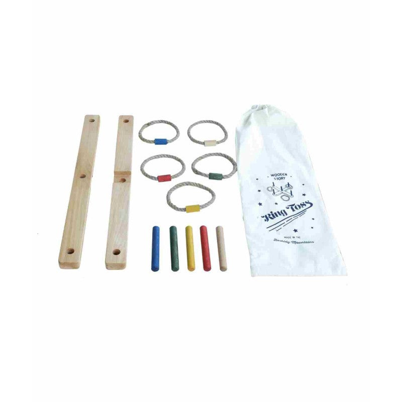 Wooden Ring Toss Game - Colorful