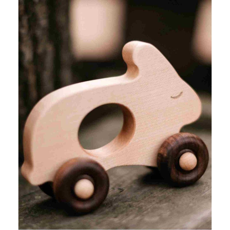 Wooden Toy on Wheels - Rabbit