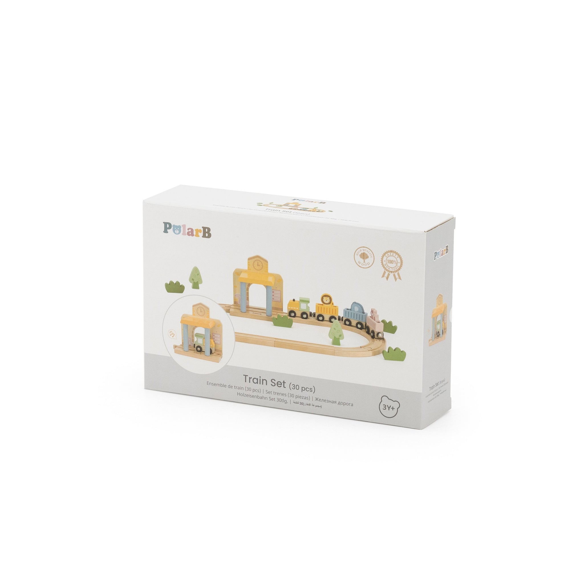 Wooden Train Set, 30 pcs